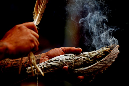 Smudge Ceremony with Native Medicines: Sweetgrass, Sage, Tobacco, &amp; Cedar